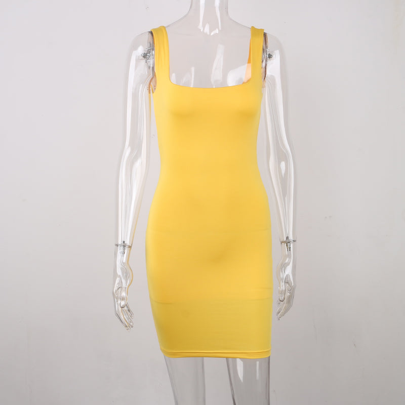 Square Neck Sleeveless Bodycon Mini Dress - Flip Flop Labs