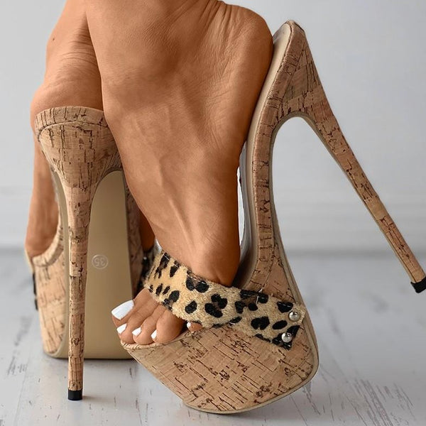 Stiletto leopard Heels - Flip Flop Labs