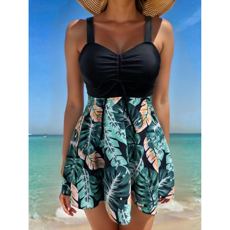 Sexy High-Waist Printed Bikini Two-Piece Swimsuit Women's Large Size Swimming Suit Trendy Poolwear Beachwear Summer 2025