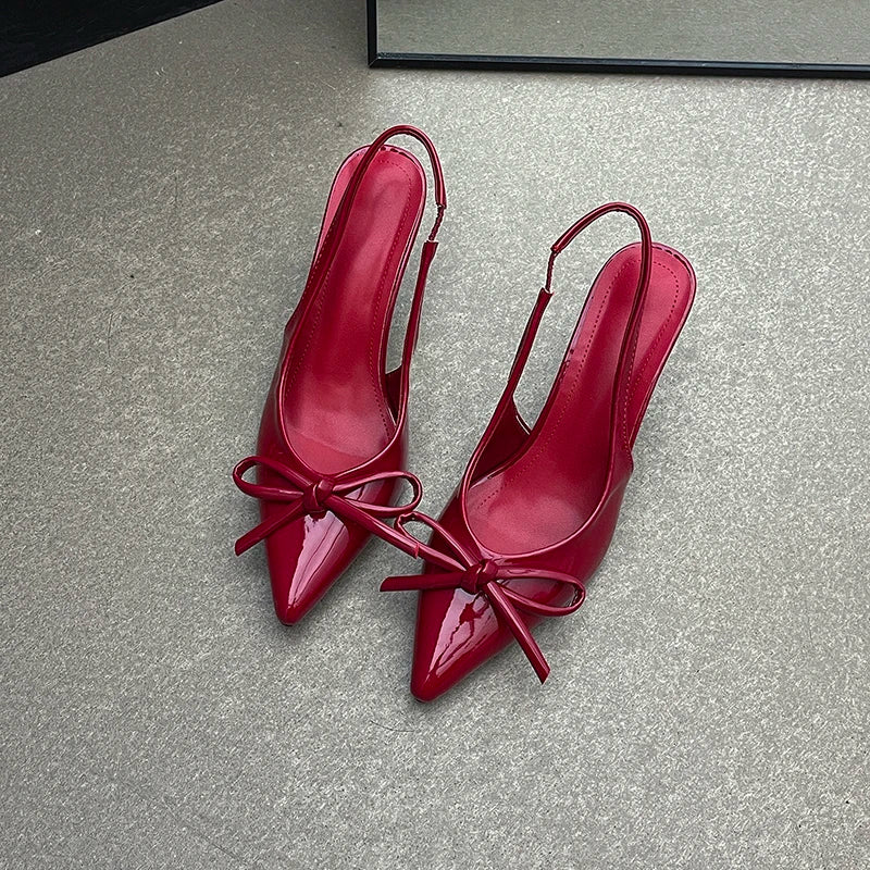 2025 New Summer High Heel Women Sandals Shoes Fashion Shallow Butterfly-knot Shoes Elegant Wedding Party Shoes