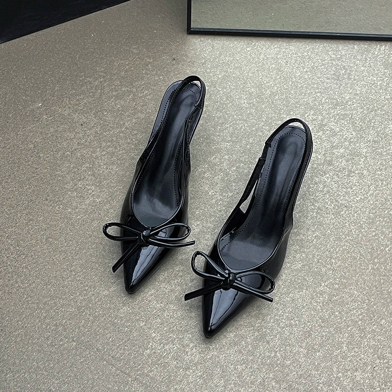 2025 New Summer High Heel Women Sandals Shoes Fashion Shallow Butterfly-knot Shoes Elegant Wedding Party Shoes