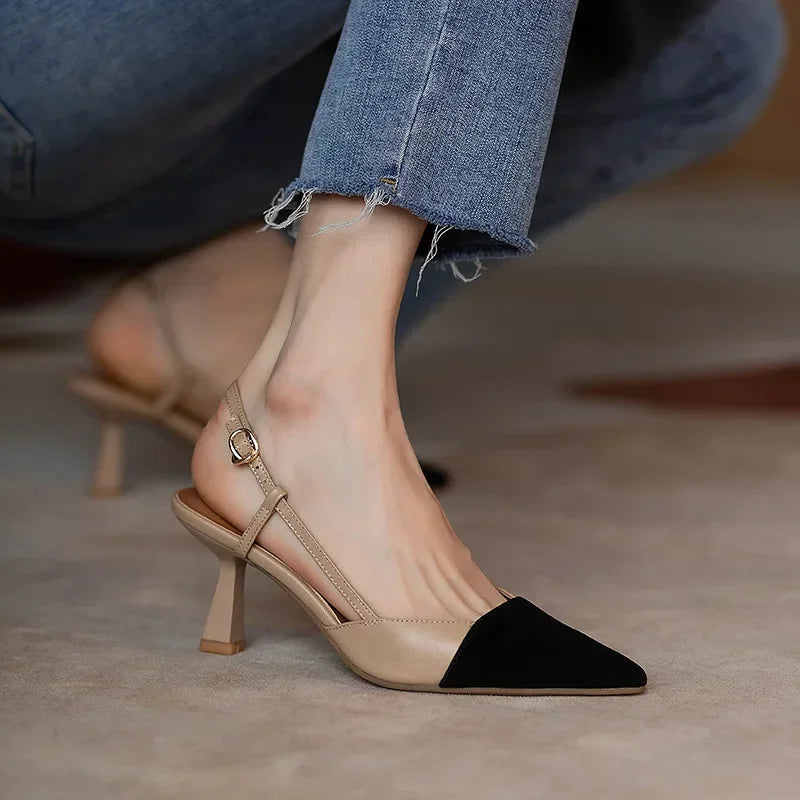 High Heels Summer 2025 New Arrival Fashion Buckle Pointed Heel Sandals Women Comfort Simplicity Stilettos