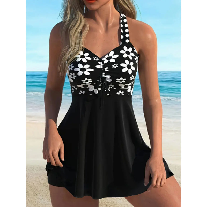 Sexy High-Waist Printed Bikini Two-Piece Swimsuit Women's Large Size Swimming Suit Trendy Poolwear Beachwear Summer 2025