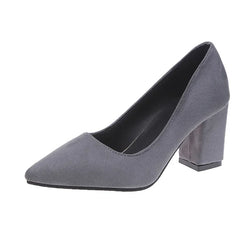 High Heels Women's 2022 New Women's Shoes Pointed Toe Shallow Mouth Shoes Women's Thick Heel Fashion Shoes Women's Large Size 43