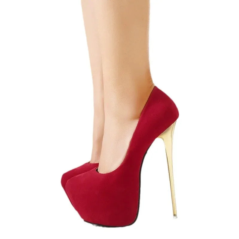 2025Women High Heels Pumps Fashion Flock Womens Sandals Platform Wedding Pumps Casual Thin Heels Womens Shoes Heels