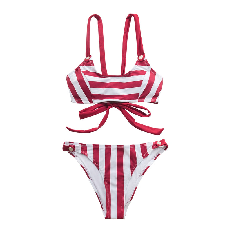 Candy Stripe Low-Waist Bikini Set - Flip Flop Labs