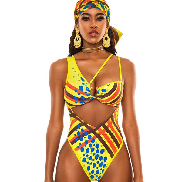 African Print One-Piece Swimsuit - Flip Flop Labs