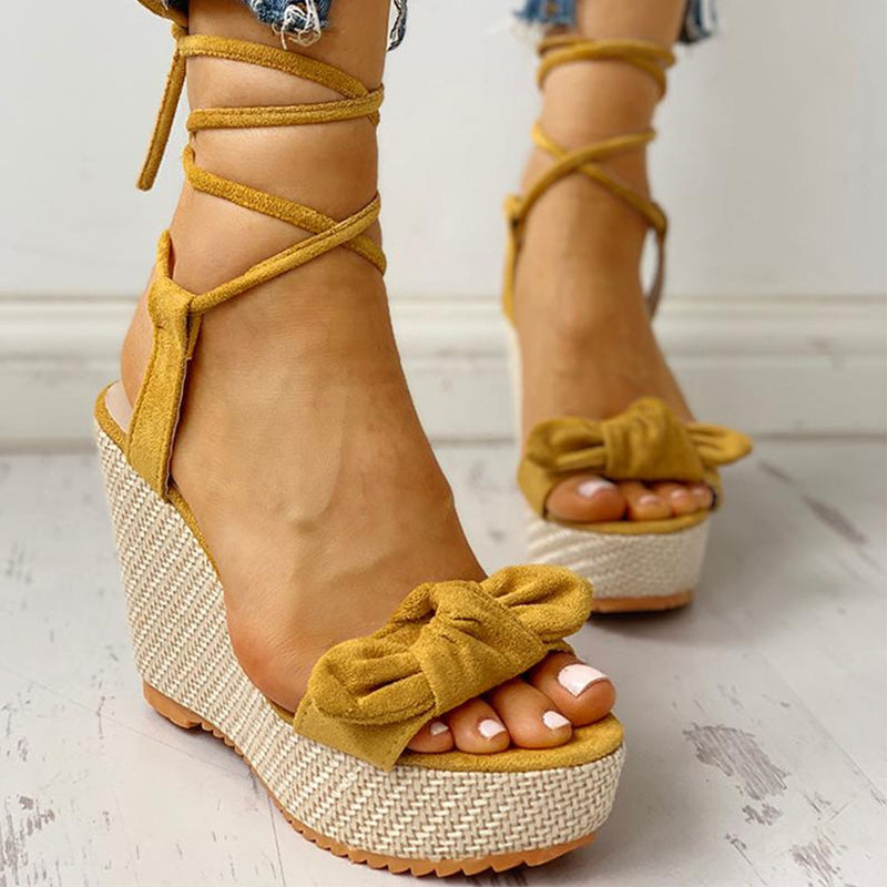 Sweet Bow Summer Wedge Sandals - Flip Flop Labs