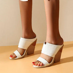 Chunky High Heeled Mules - Flip Flop Labs