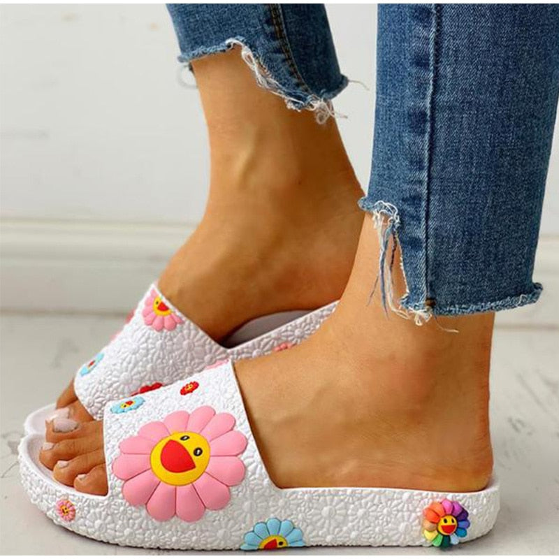 Cute Flower Slide Flip Flops - Flip Flop Labs