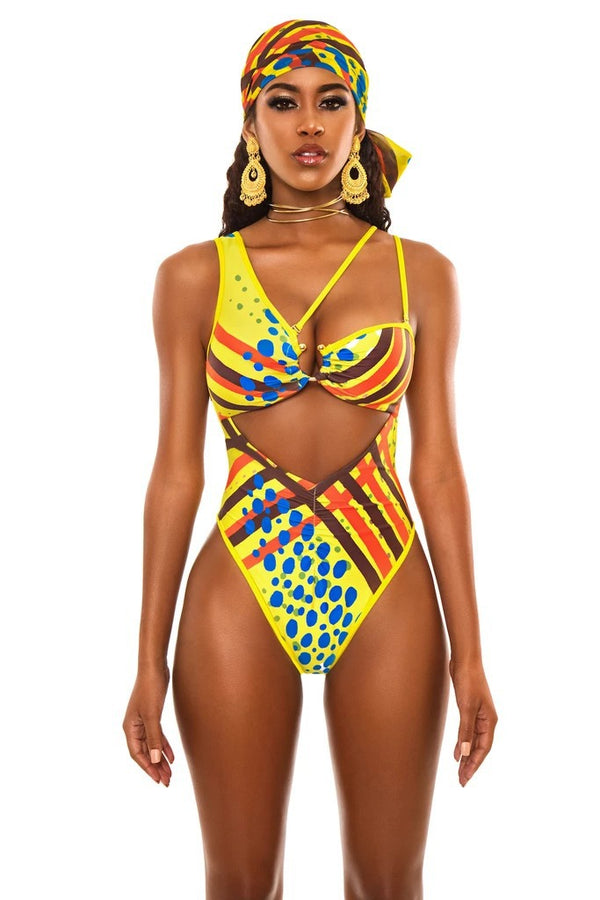 African Print One-Piece Swimsuit - Flip Flop Labs