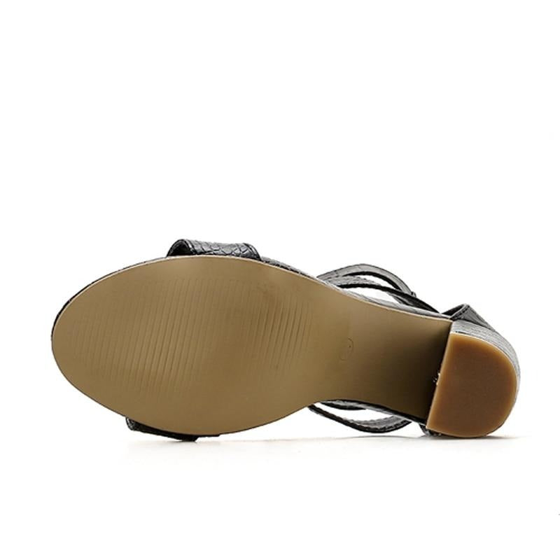 Black Peep Toe Gladiator High Sandals - Flip Flop Labs