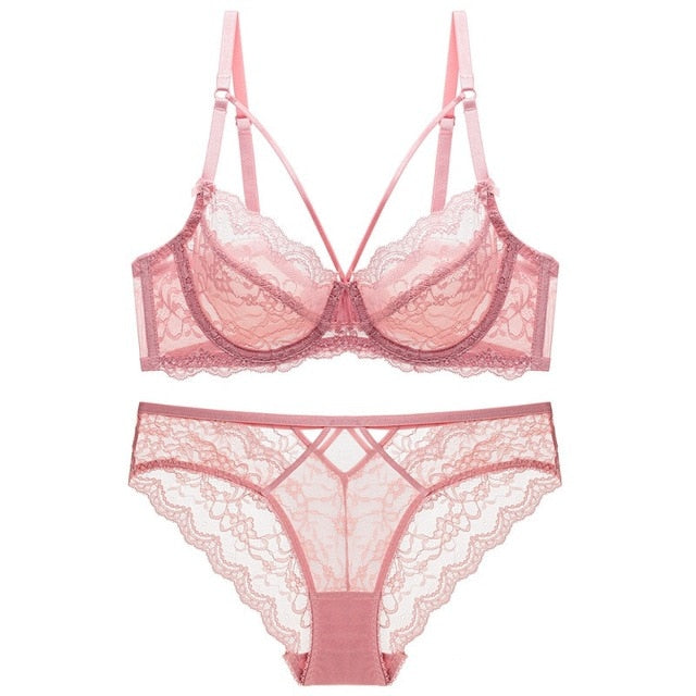 Lace Push Up Bra and Panty Set - Flip Flop Labs