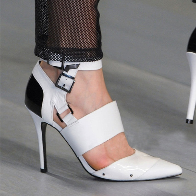 Pointed Toe Ankle Strap Gladiator Sandal Heels - Flip Flop Labs