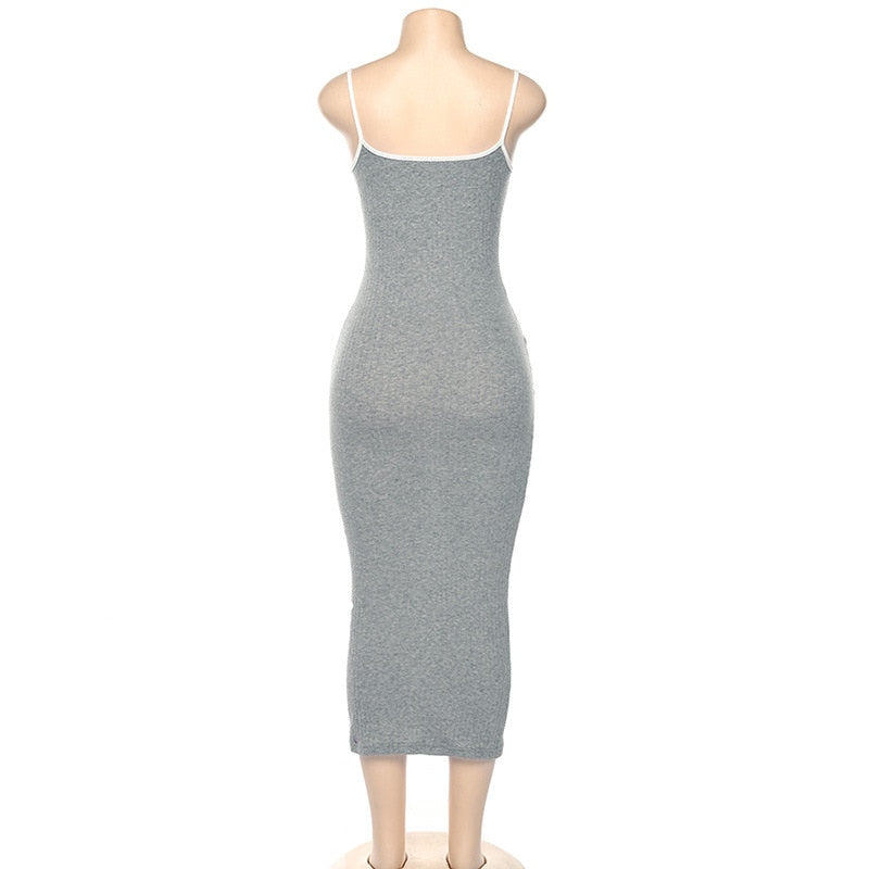 Thin Strap Bodycon Long Dress - Flip Flop Labs