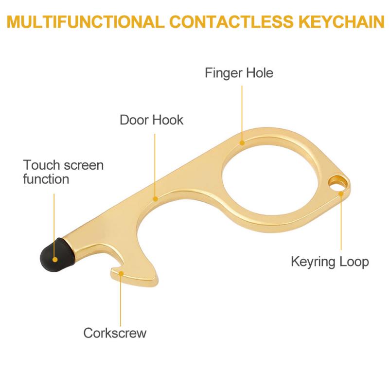 Antibacterial Door Opener Metal Keychain - Flip Flop Labs
