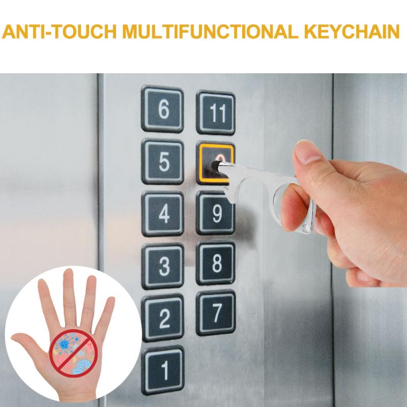 Antibacterial Door Opener Metal Keychain - Flip Flop Labs