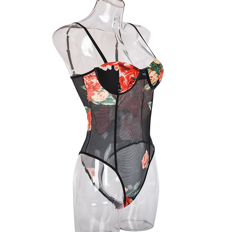 Floral Embroidered Sheer Bodysuit - Flip Flop Labs