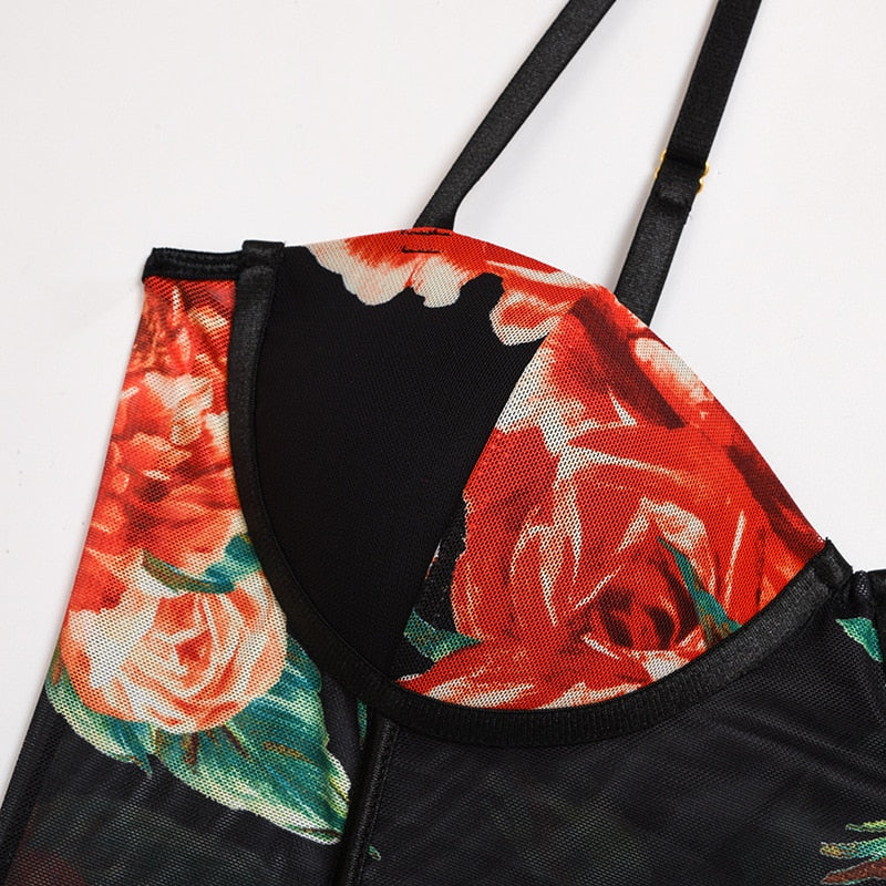 Floral Embroidered Sheer Bodysuit - Flip Flop Labs