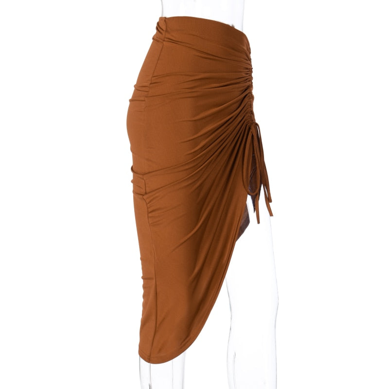 Ruched Bodycon Midi Skirt - Flip Flop Labs