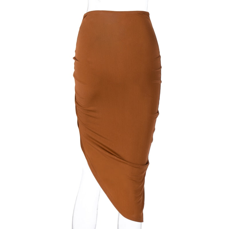 Ruched Bodycon Midi Skirt - Flip Flop Labs