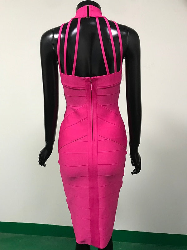 Hot Pink Sleeveless Bodycon Rayon Dress - Flip Flop Labs