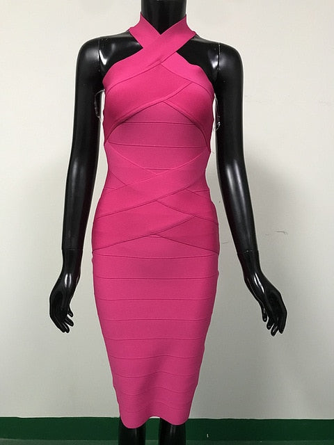 Hot Pink Sleeveless Bodycon Rayon Dress - Flip Flop Labs