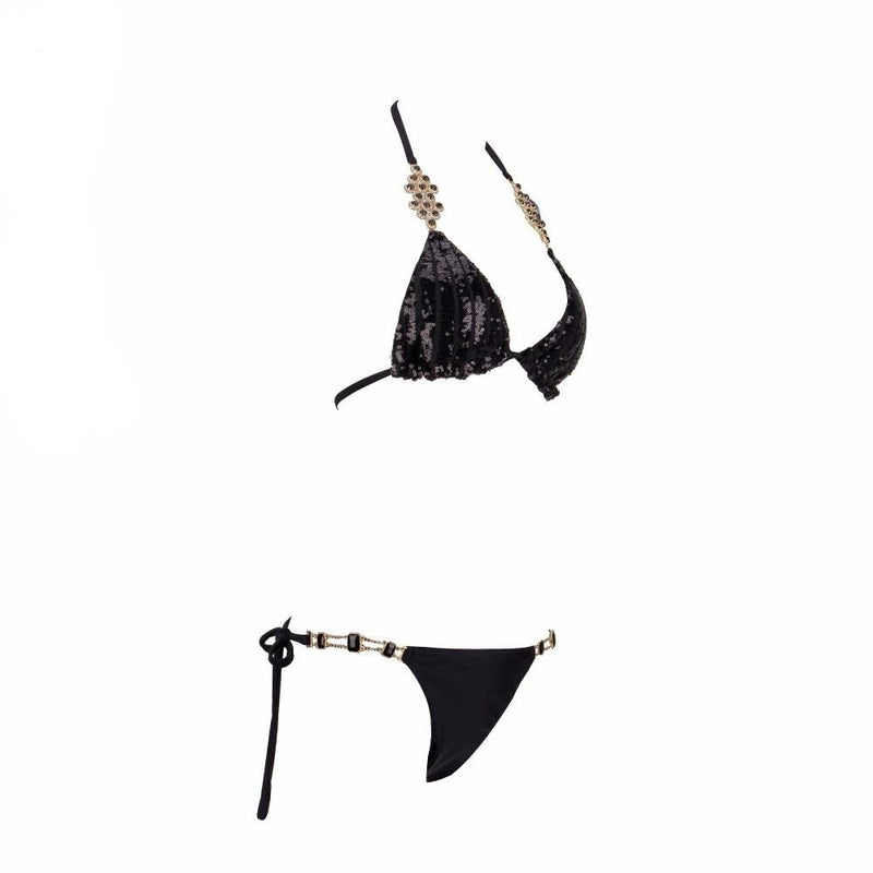 Black Diamond Sequin Two-Piece Bikini Set - Flip Flop Labs