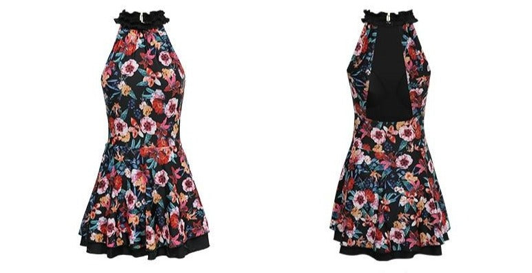 One-piece Floral Swimsuit Dress - Flip Flop Labs
