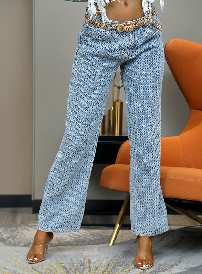 Low Waist Woven Denim Jeans - Flip Flop Labs