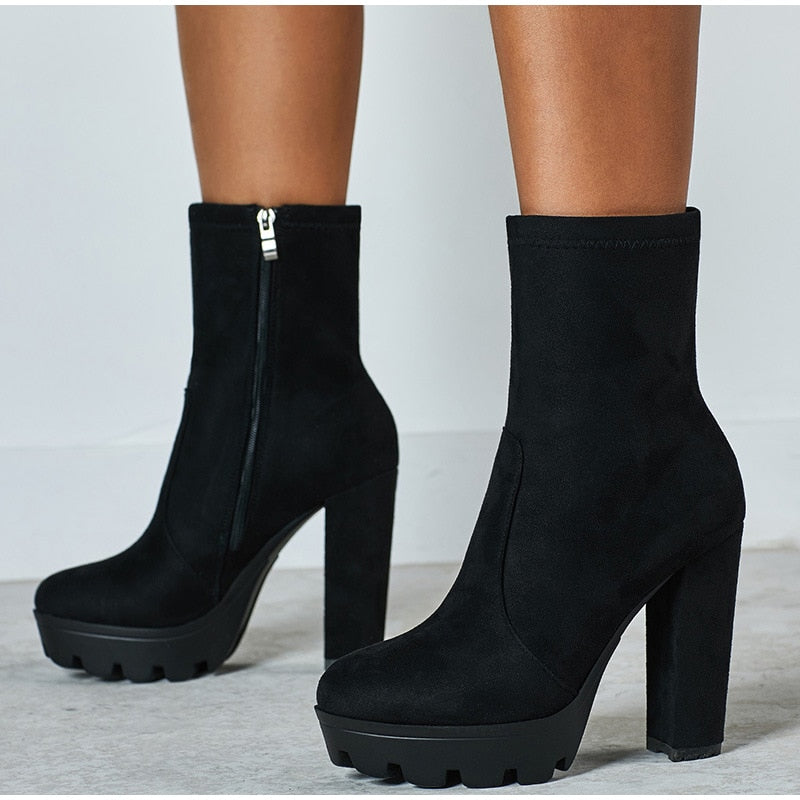 Chunky Zip Ankle Boots - Flip Flop Labs