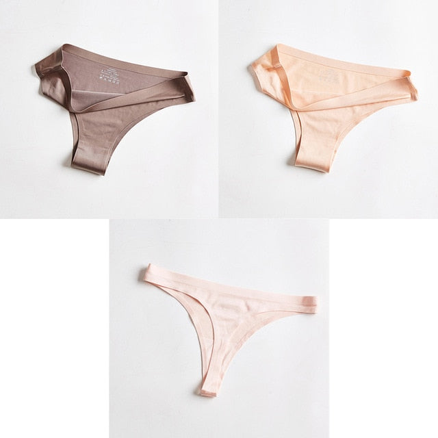 3pc Thong Seamless Silk Underwear - Flip Flop Labs