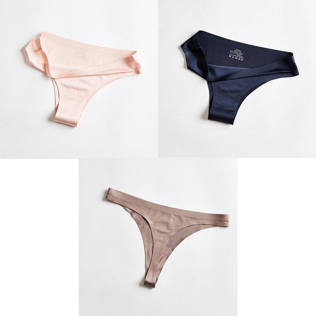 3pc Thong Seamless Silk Underwear - Flip Flop Labs