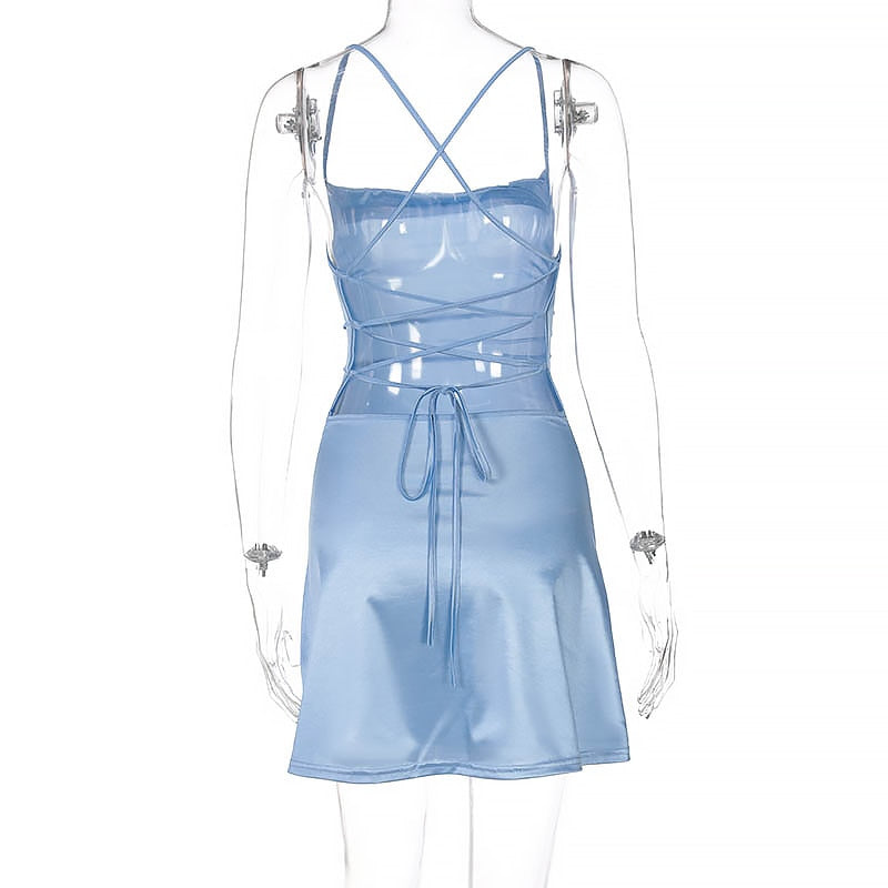 Satin Backless Mini Dress - Flip Flop Labs