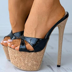X-Strap Open Toe Thin High Heel Sandals - Flip Flop Labs