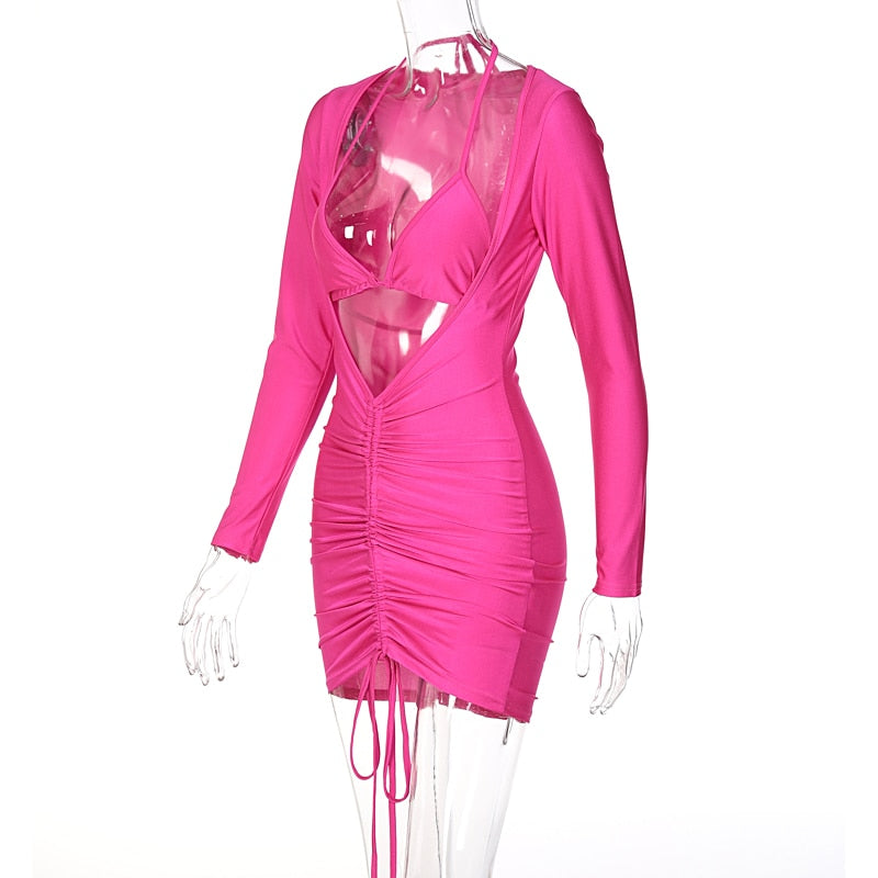 Ruched Bodycon Mini Dress Set - Flip Flop Labs