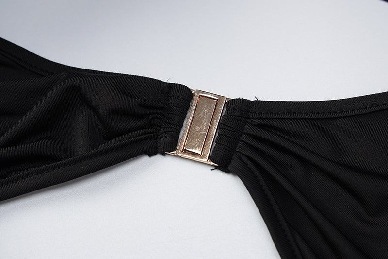Long Sleeve Backless Crop Top and Slit Mini Skirt Set - Flip Flop Labs