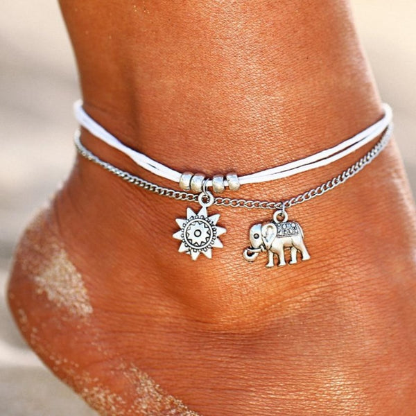 Boho Pendent Double Layer Anklet - Flip Flop Labs