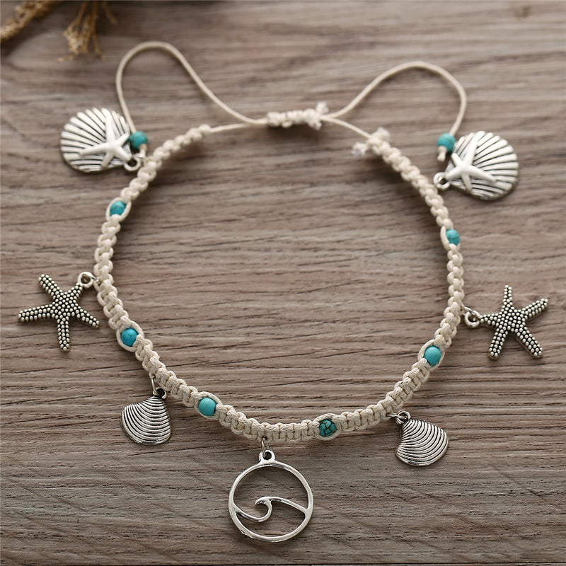 Bohemian Starfish Stone Anklet - Flip Flop Labs