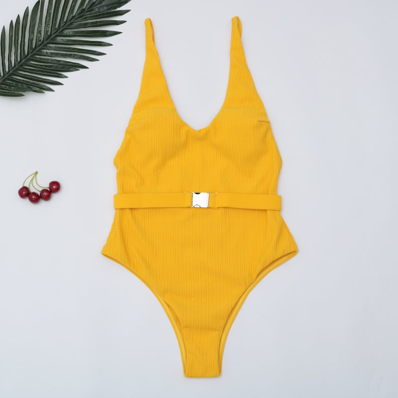 One Piece Swimsuit with belt - Flip Flop Labs